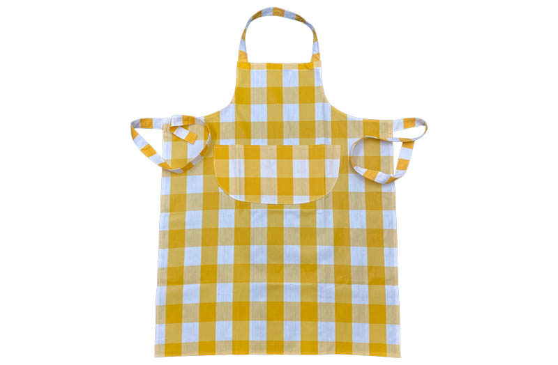 Yellow White Gingham PVC Aprons