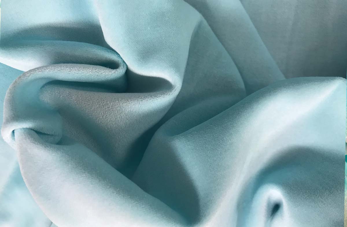 Pale Aqua Blue Cotton Velvet Fabric | The Stripes Company 