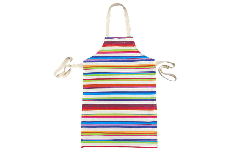 Multicoloured Striped Kids Aprons | Cream Stripe Childrens Aprons