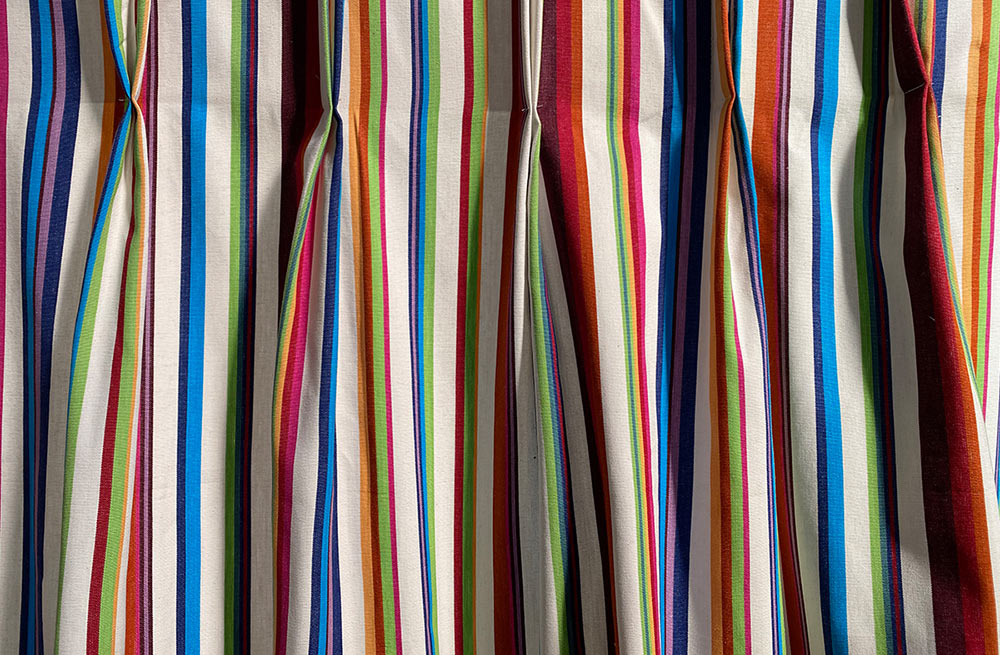 cream striped curtain fabric