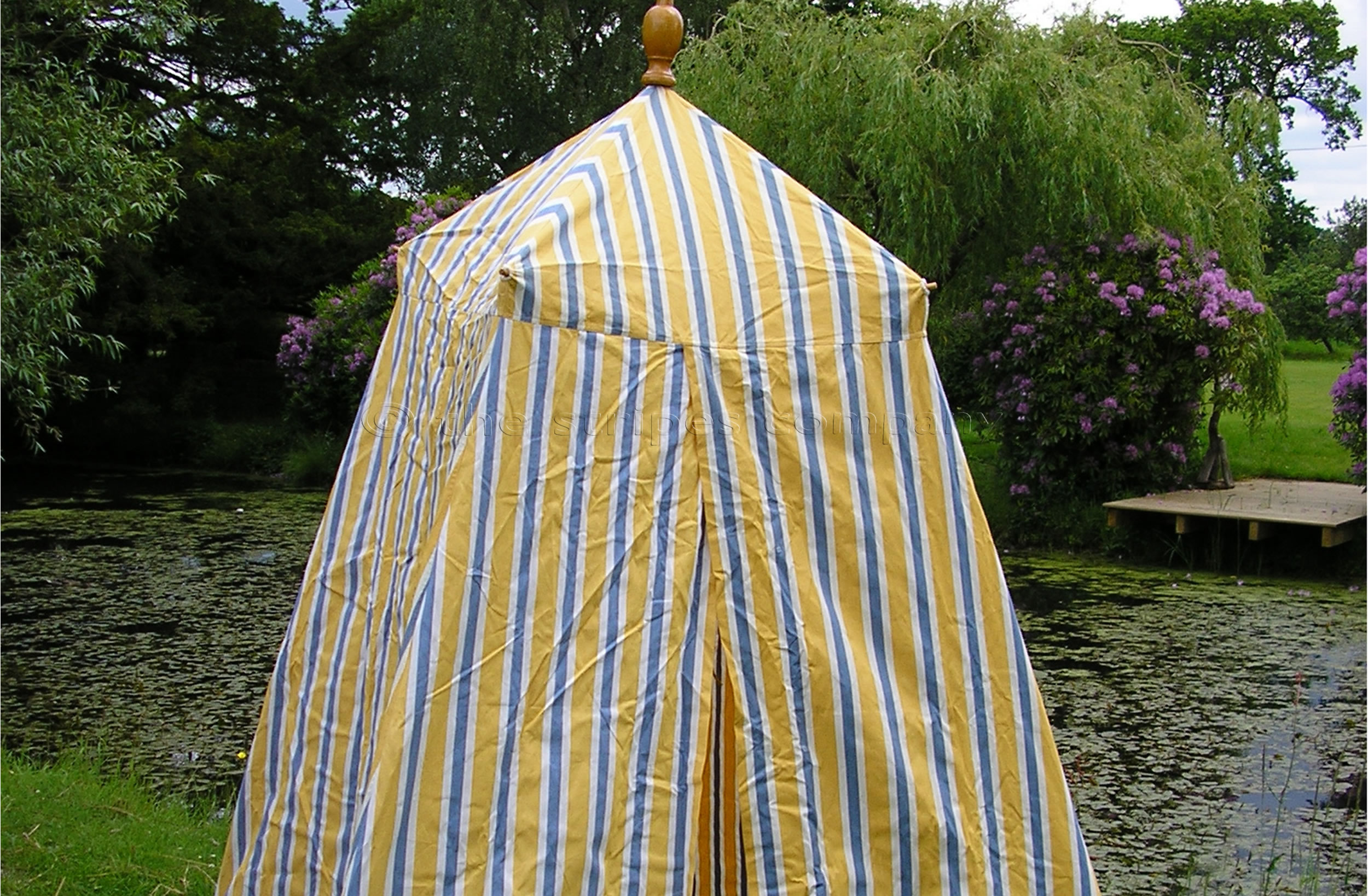 Yellow Striped Beach Tents | Empire Bathing Tents | Wrestling Stripe