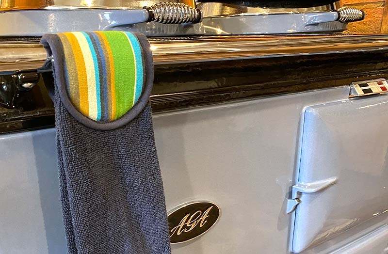 Blue Aga Towels | Hanging Hand Towels for Ranges