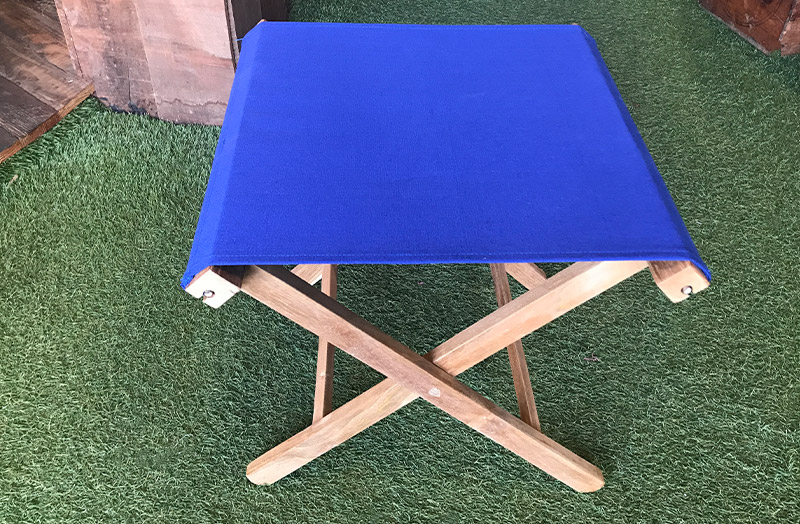 Blue Portable Folding Stools with Blue Seat
