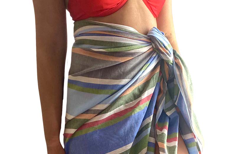 blue red sarong wrap