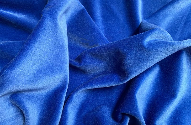 Blue Velvet Fabric, Blue Cotton Velvet Fabric, The Stripes Company