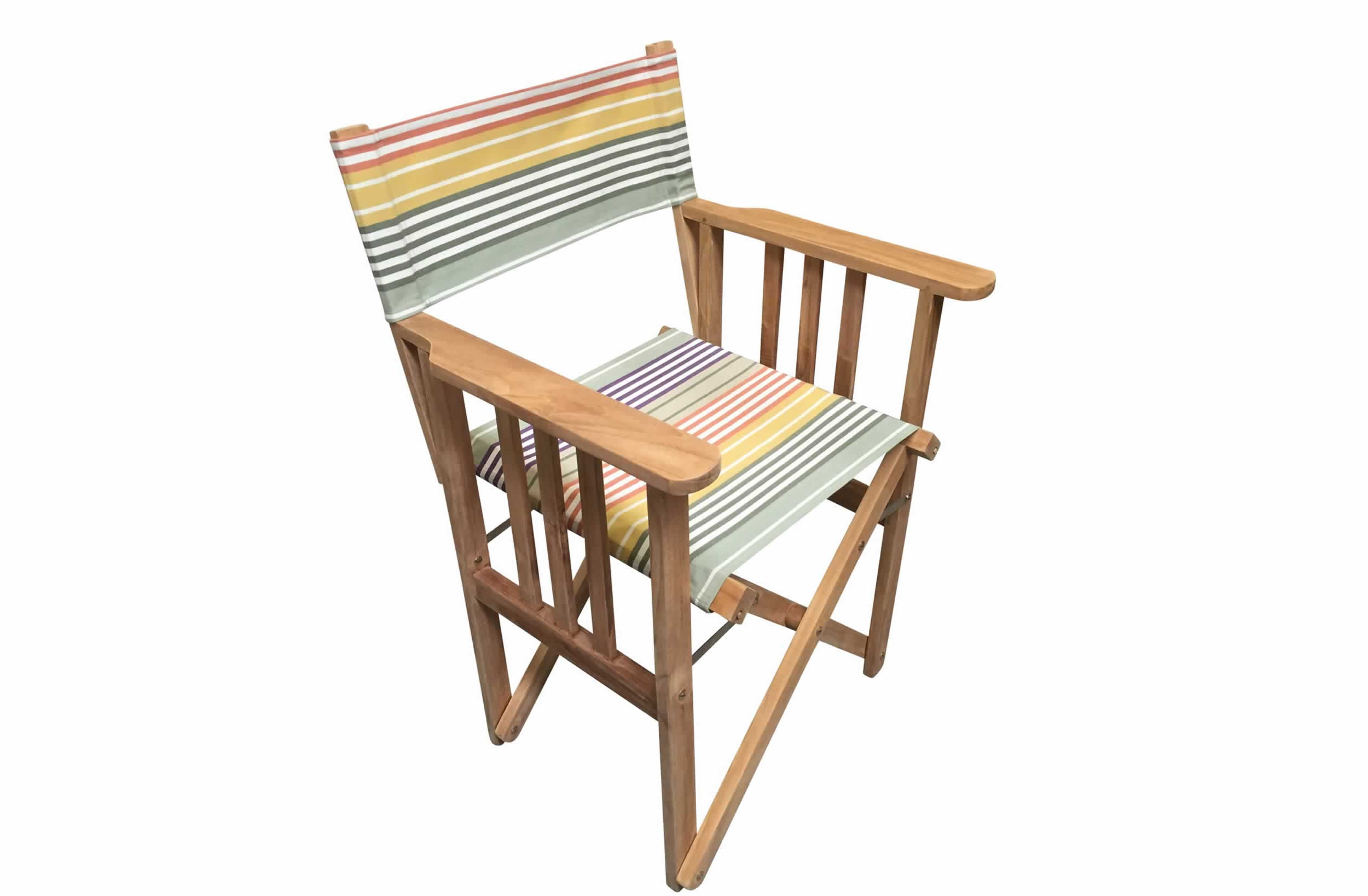 Teak Directors Chair - Boules Stripe 