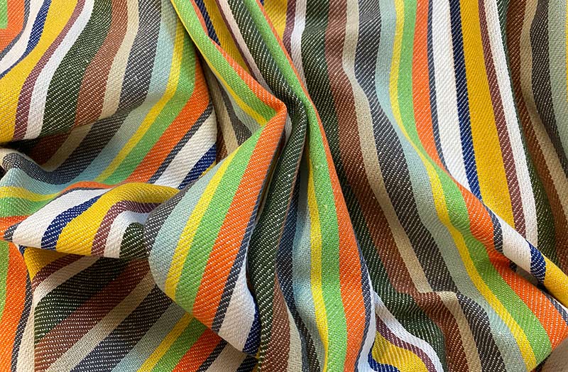 Khaki, Brown, Yellow Striped Brushed Cotton