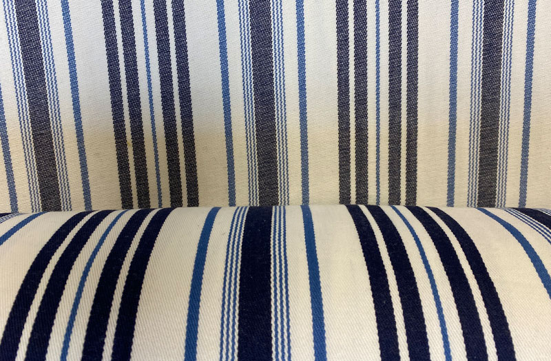 roman blind fabric white blue stripe