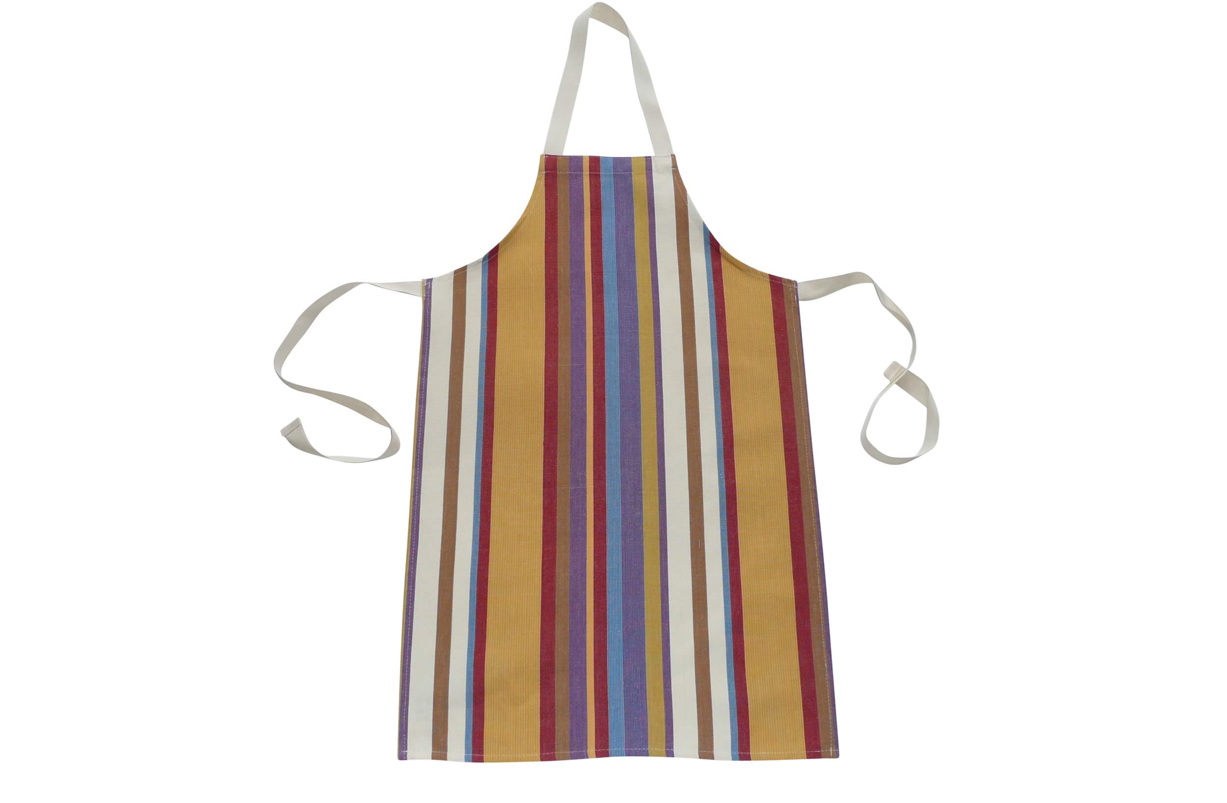 Childrens Aprons apricot, rust, blue stripes   