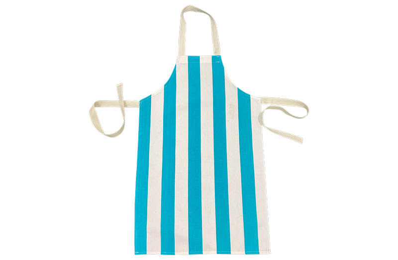 Turquoise and White Striped Childrens Aprons