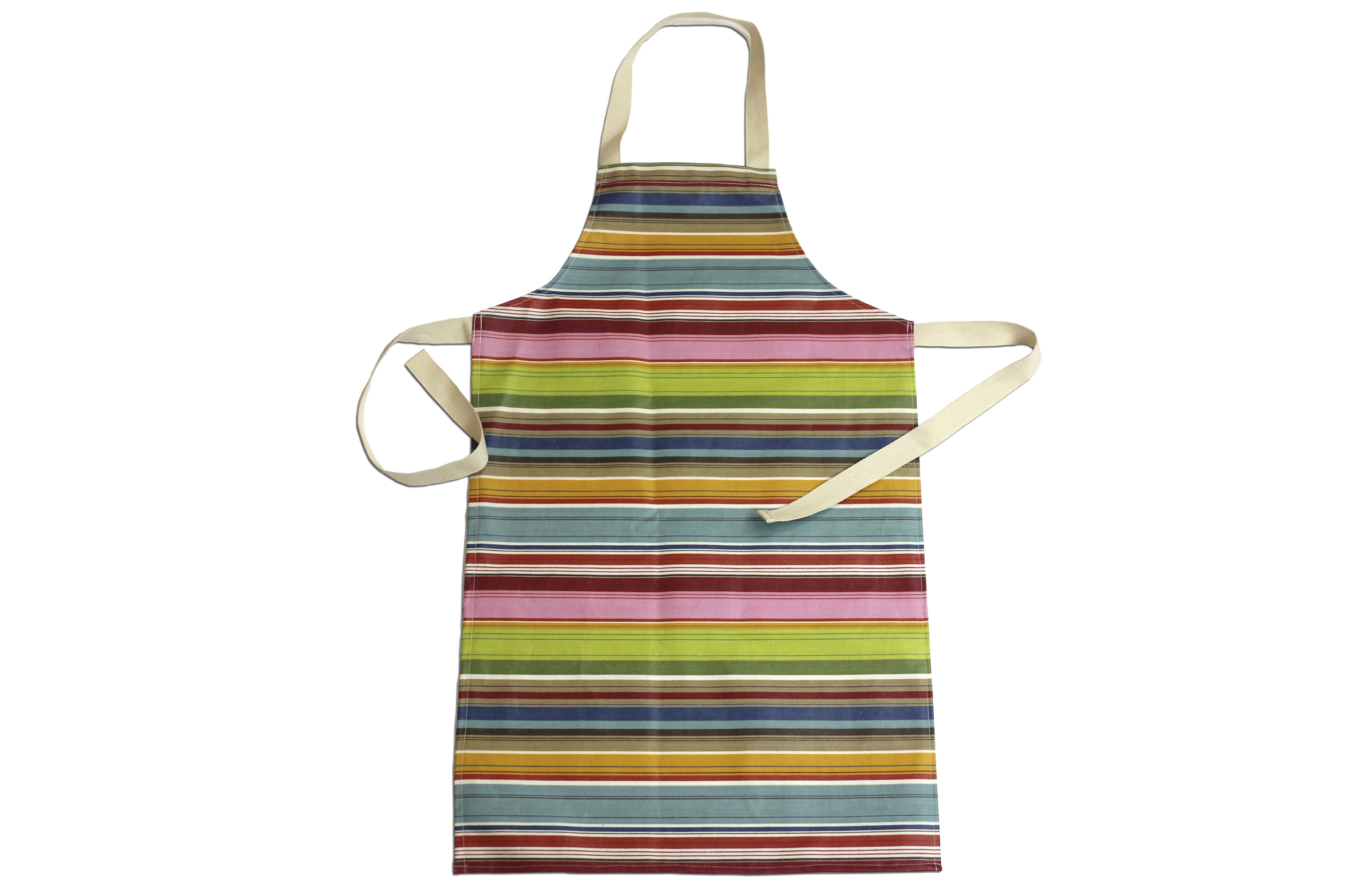 Pink Striped PVC Kids Aprons | Oilcloth Aprons for Children Pink  Blue  Red  Stripes