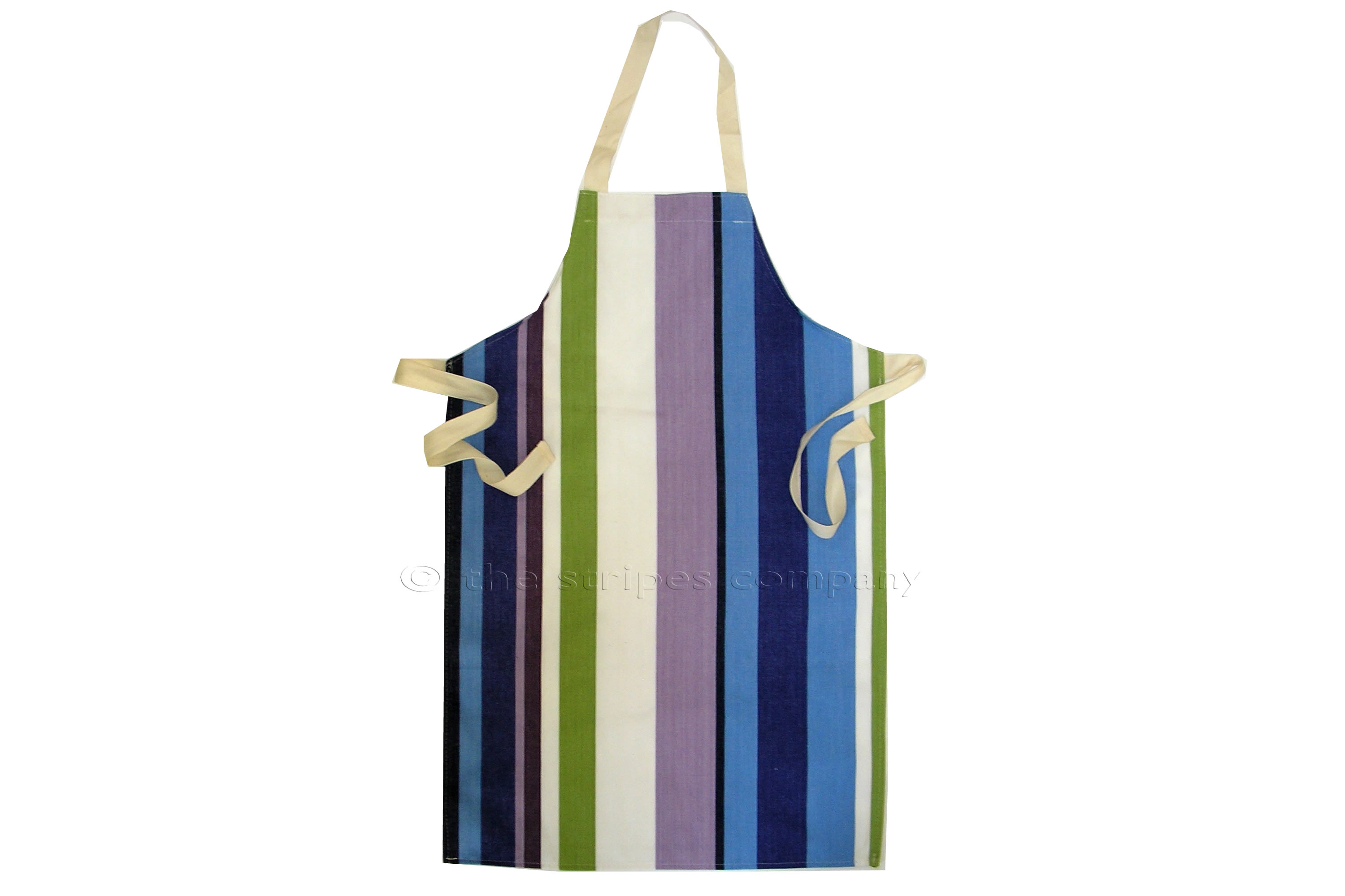 Green Striped Kids Aprons | Childs Aprons Green Blue Purple Stripes