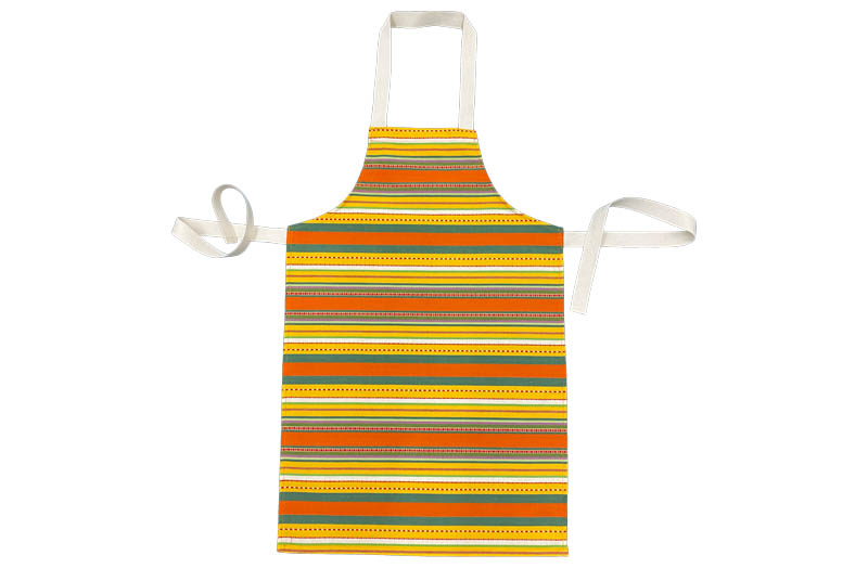 Yellow, Orange, Green Striped Childrens Aprons