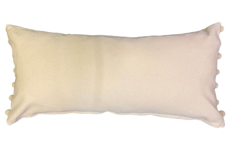 Cream Oblong Cushions with Cream Bobble Fringe