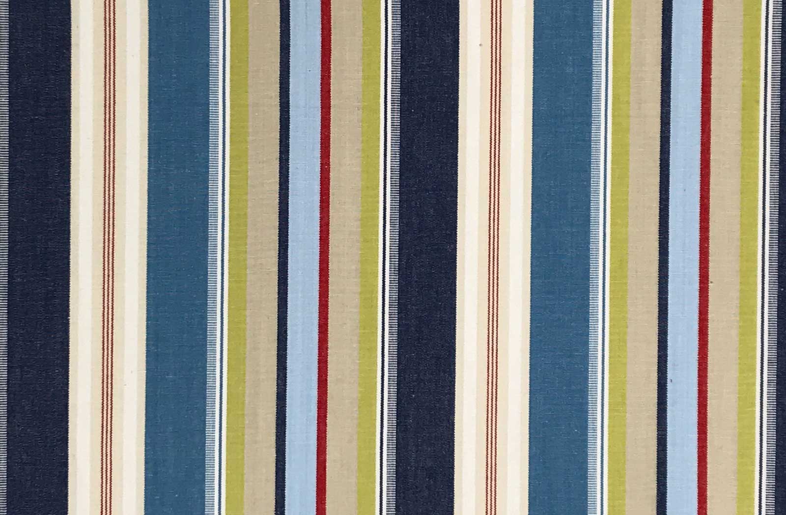 Airforce blue, cream, white - Striped Fabrics | Stripe Cotton Fabrics | Striped Curtain Fabrics | Upholstery Fabrics 