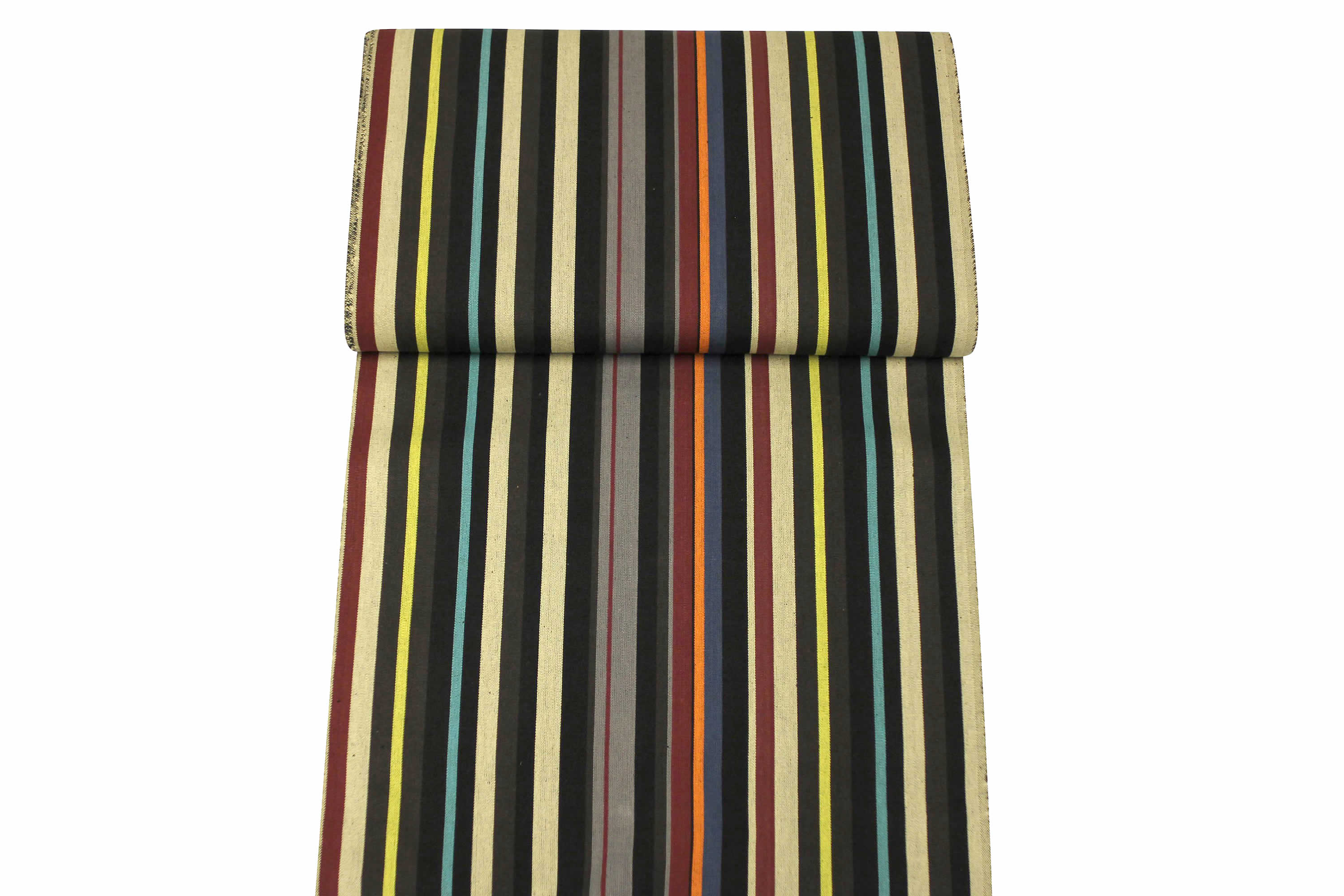 Black Multi-Stripe Deckchair Headrest Cushions | Tie on Pompom Headrest Pillows