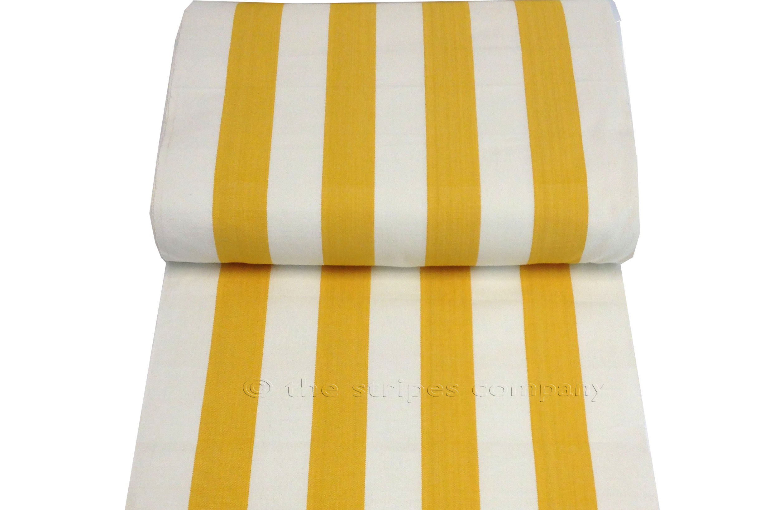 Yellow White Striped Deckchair Canvas Fabric