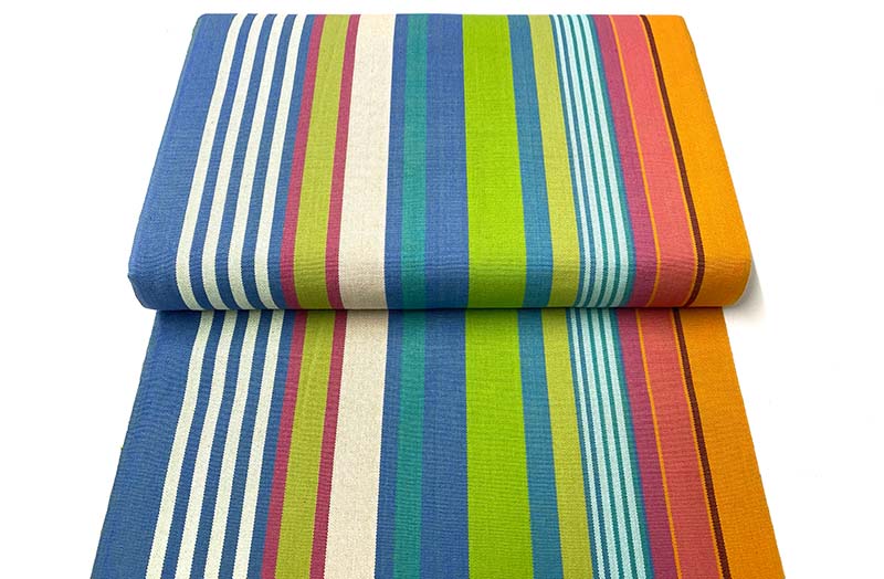 green, blue, terracotta - Deckchair Canvas | Deckchair Fabrics | Striped Deck Chair Fabrics
