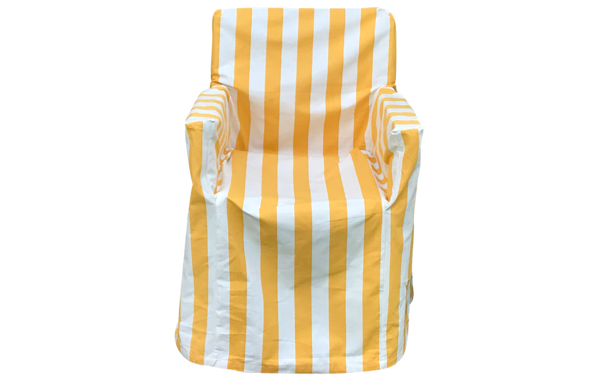 Yellow and white stripe Directors Chair Loose Covers