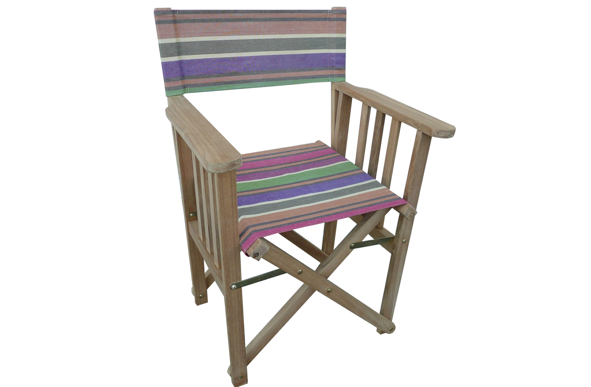 Teak Directors Chairs - Yoga Stripe 