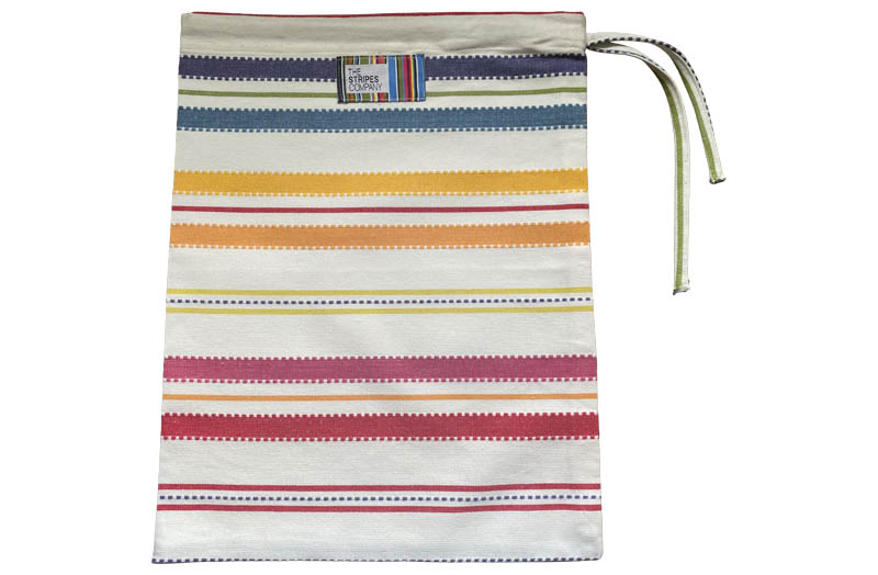 Pastel Rainbow Stripe Drawstring Shoe Bags | Striped Shoe Bags