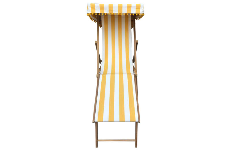 edwardian canopy deck chair yellow white stripe