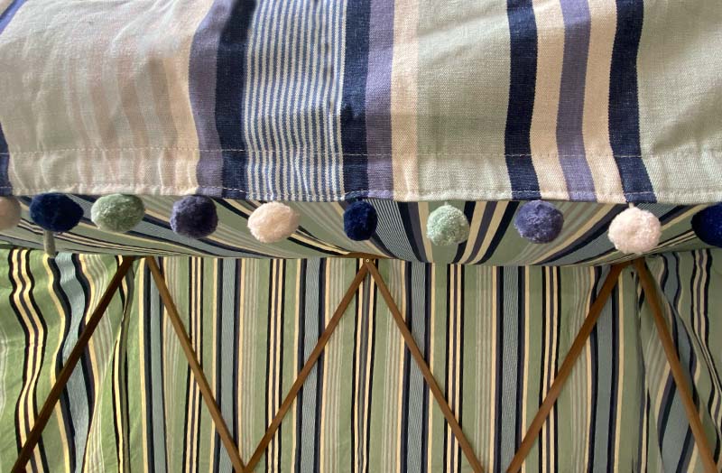 Pale Mint Green, Denim, Cream Stripe Tea Towels