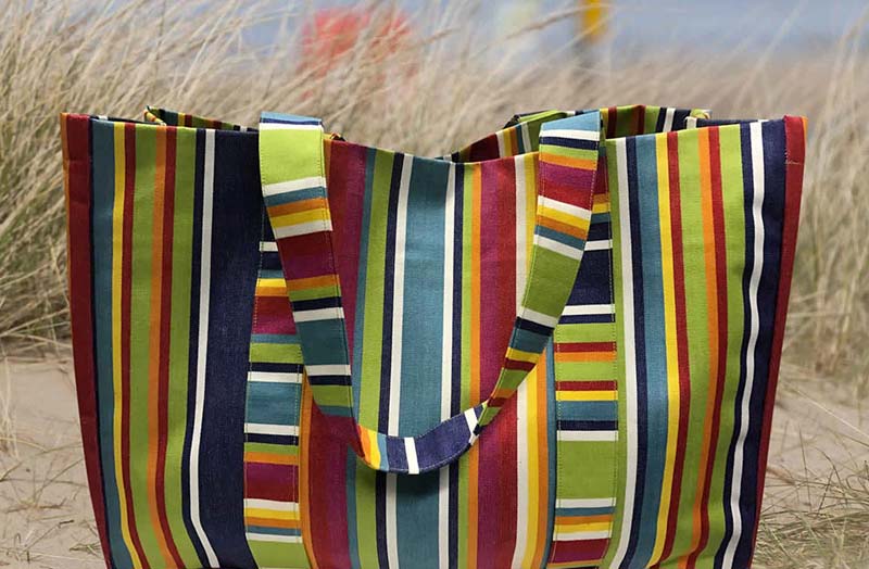 Large Striped Beach Bags blue, green, red   