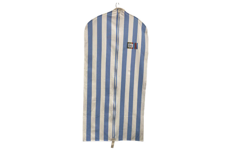 Sky Blue And White Stripe Suit Carriers, Suit Protector Bags, Cotton Hanging Suit Covers, Suit Carry Bags