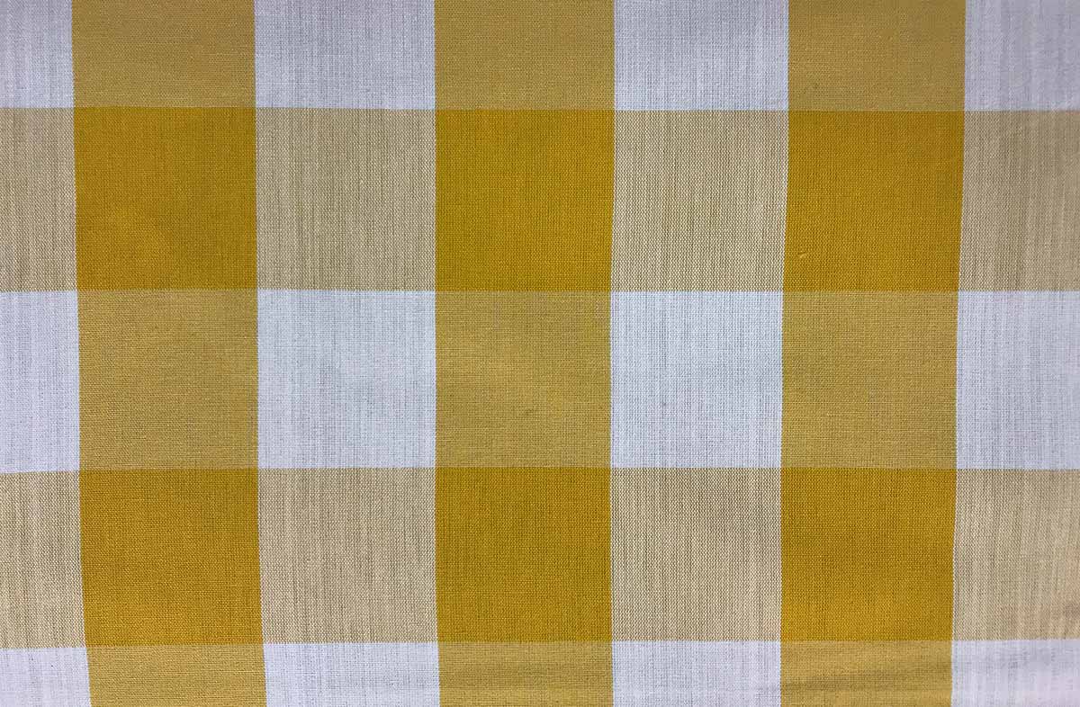 Yellow and White Gingham Large Check Fabric The Stripes Company UK