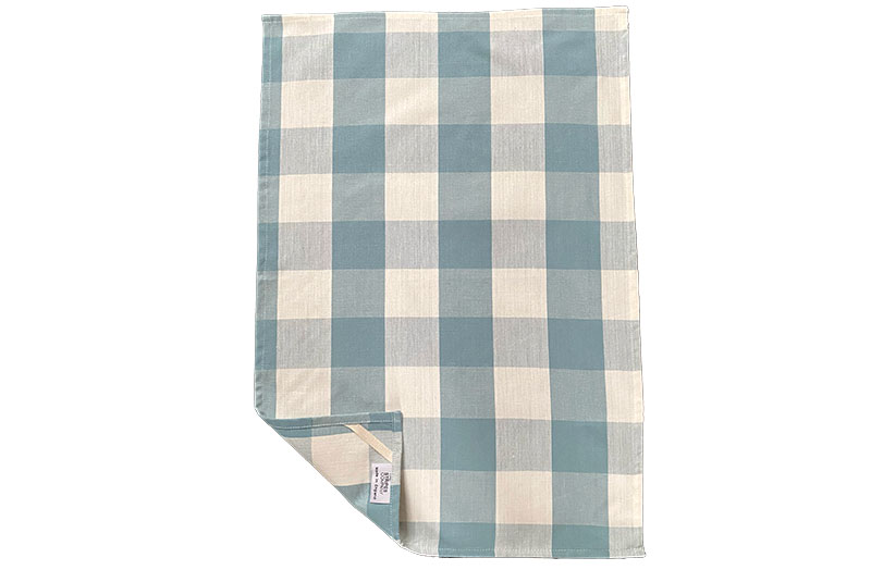 Teal and White Gingham Tea Towels 