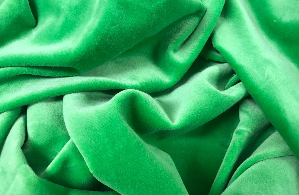 Green Cotton Velvet Fabric | The Stripes Company 