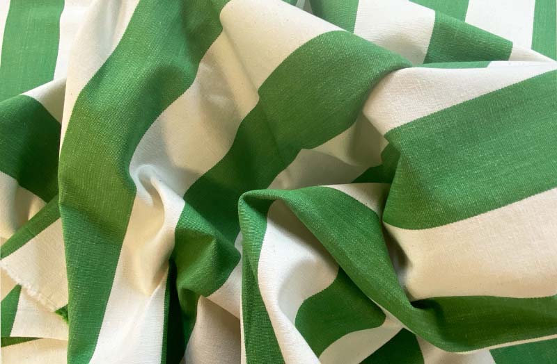 Green and White Stripe Fabrics | Green Stripe Cotton Curtain Fabric Upholstery Fabric