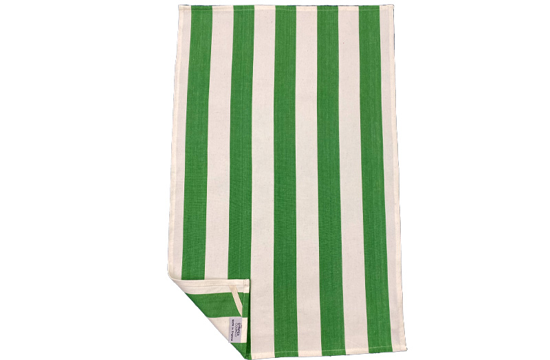 Green and White Stripe Tea Towels