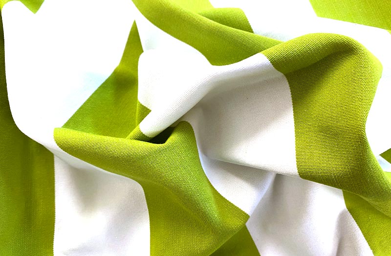 Wide Lime Green and White Stripe Fabric 150cm | Stripe Cotton Curtain Blind Fabric 