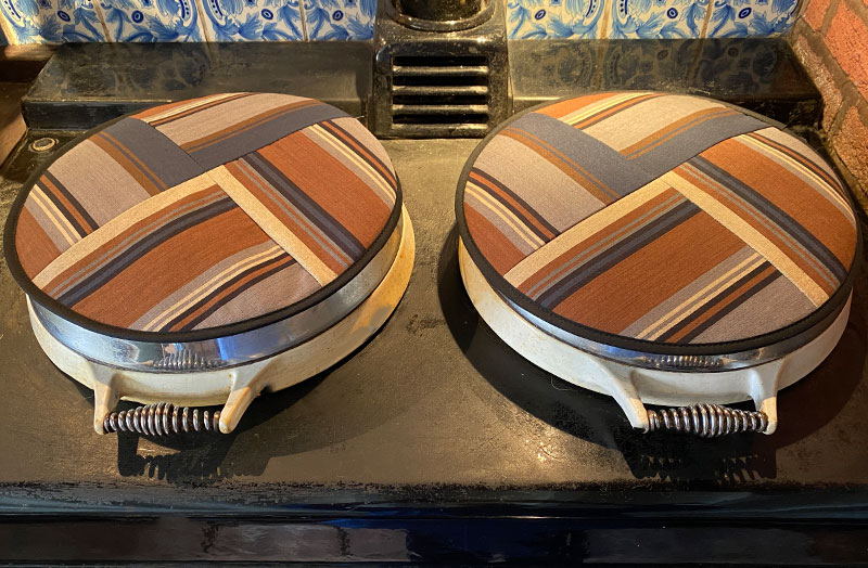 Grey Striped Hob Covers for Agas | Range Cooker Hob Protectors