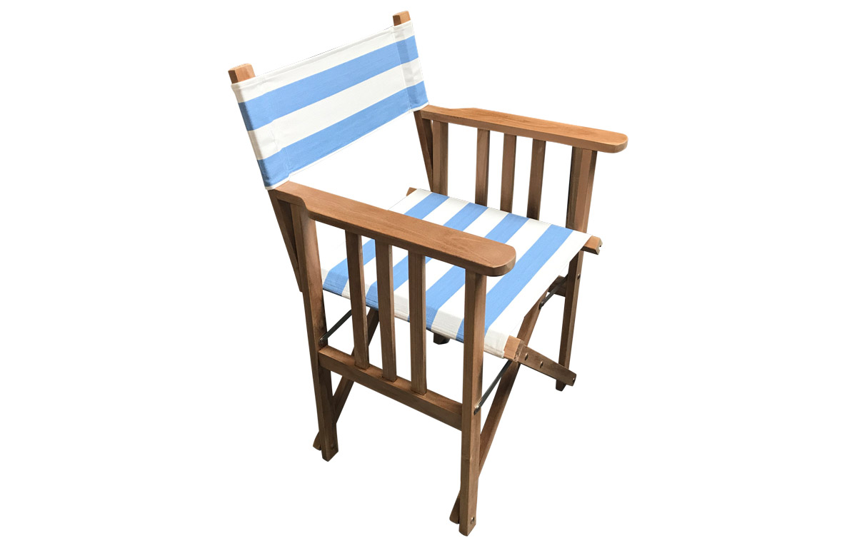 Sky blue and white stripe Directors Chairs  
