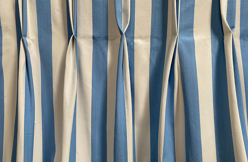 Sky Blue and White Striped Curtains