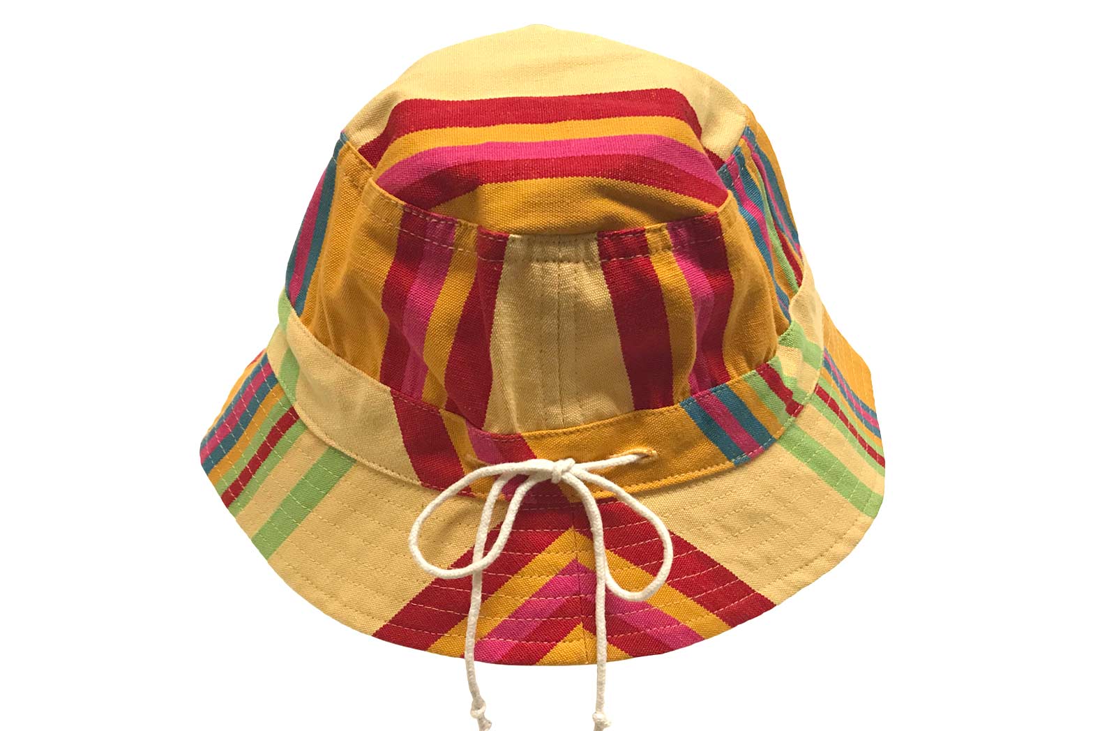 Childrens Yellow Striped Bucket Hat Sun Hat