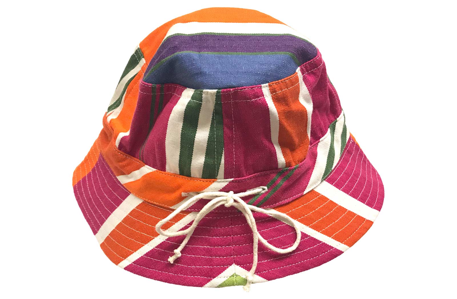 Childs Stripe Sun Hat - Pink, Blue, Green Stripes 