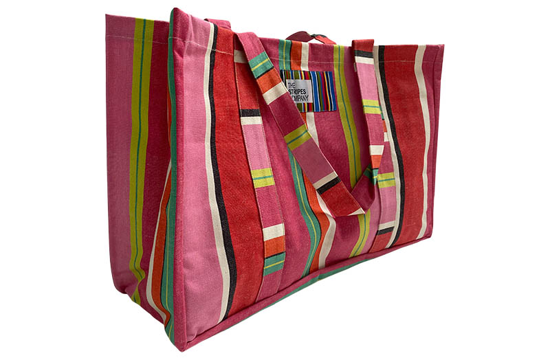 Watermelon Red, Pink, Green Striped Large Beach Bags