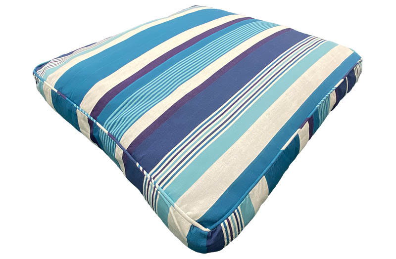 Teal, Aquamarine, French Navy Stripe Large Floor Cushions