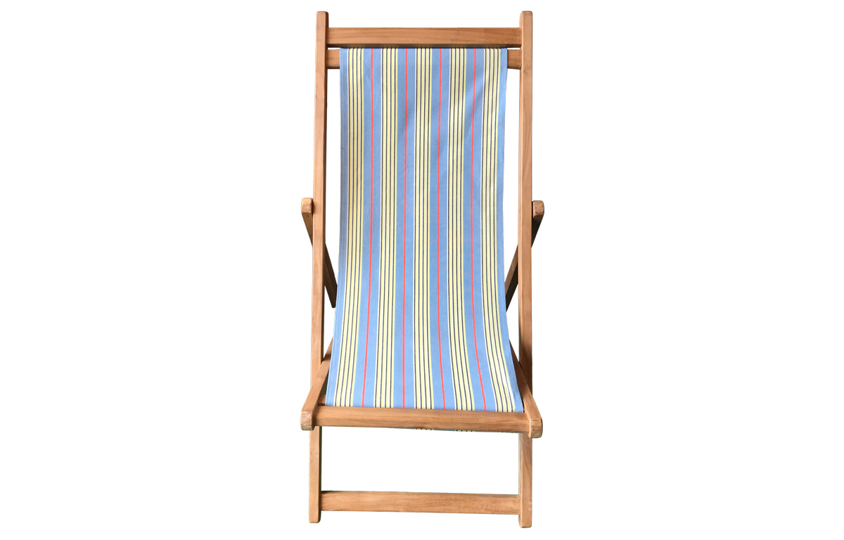 Retro Blue and Yellow Stripe Deck Chairs