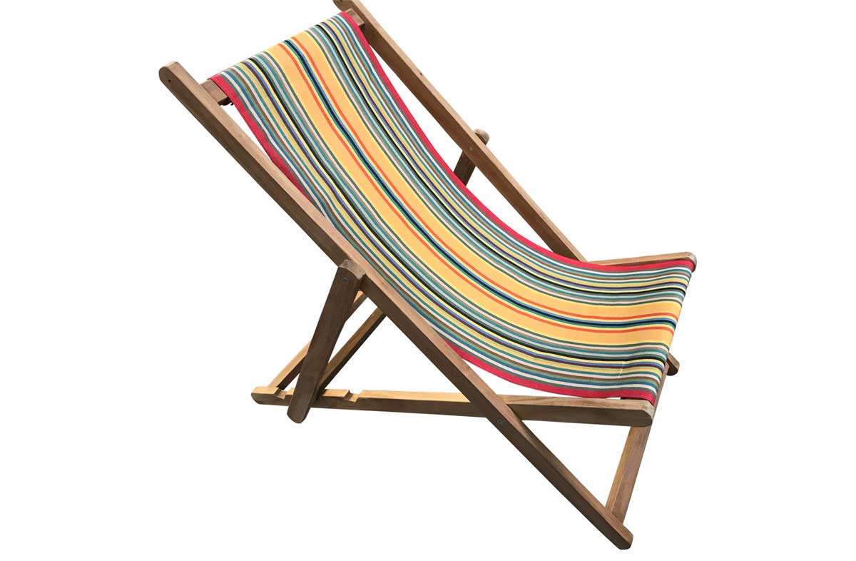 Deckchairs with fabric in medley of colours