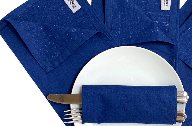 Navy Blue Cotton Napkins The Stripes Company UK