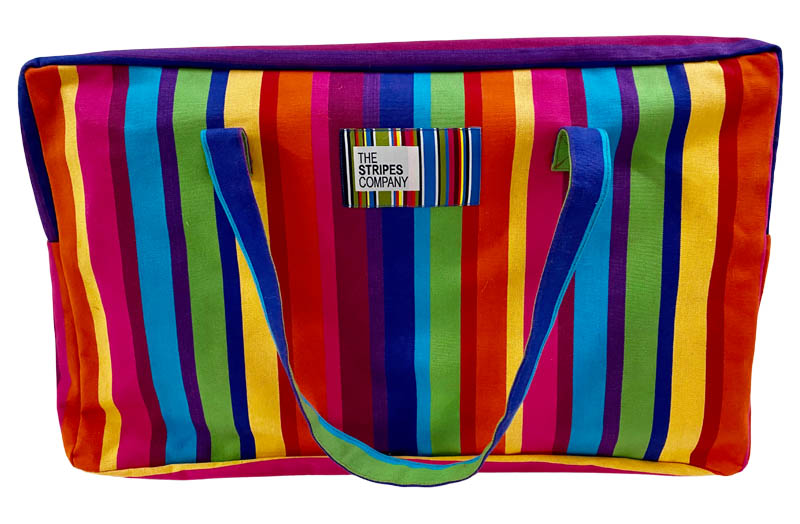 Rainbow Striped Picnic Blanket | Roll Up Picnic Mats Multi Colour Stripes