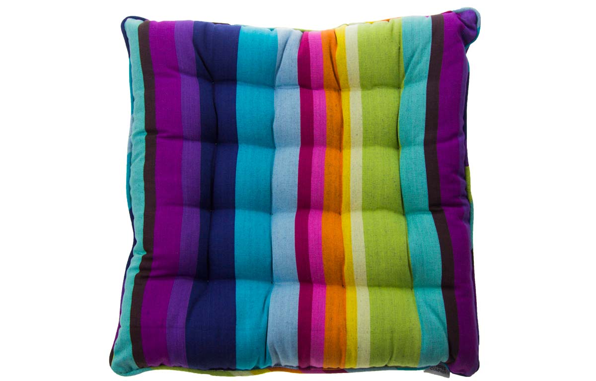 Bright Rainbow Stripe Piped Seat Pads 
