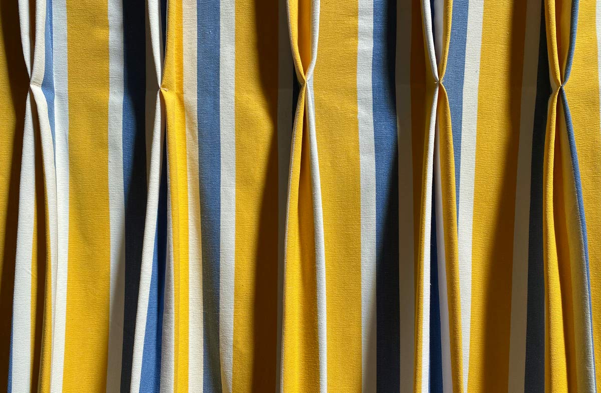 Yellow Blue And White Striped Fabric, Blue And Yellow Striped Curtain Fabric