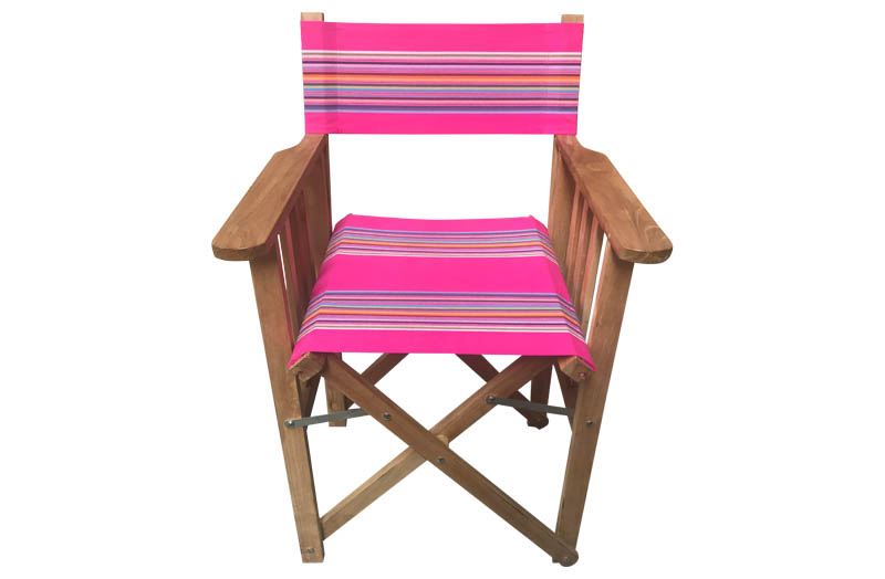 Bright Pink With Rainbow Stripes Directors Chairs