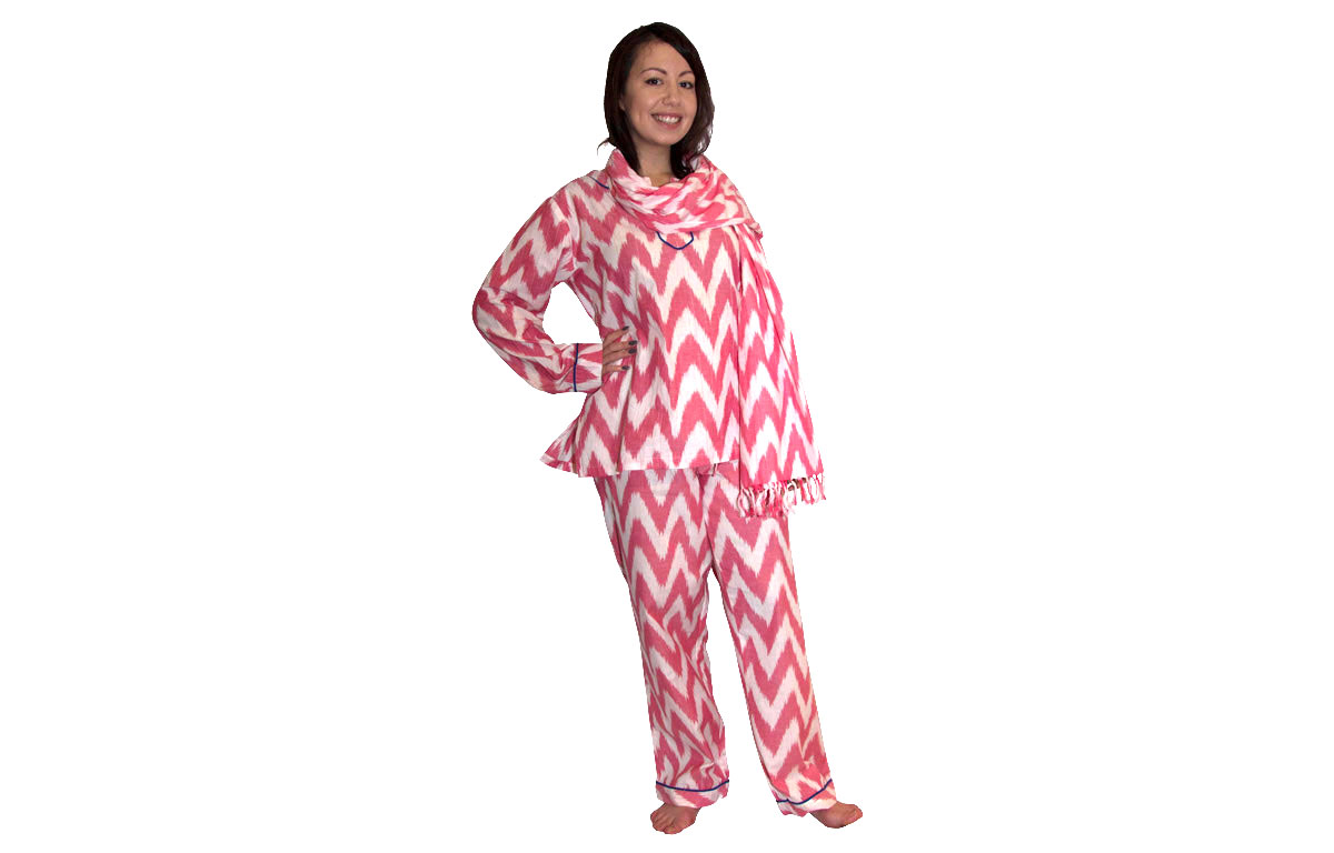 Pink Ikat Loungwear Pyjama Set - size Small